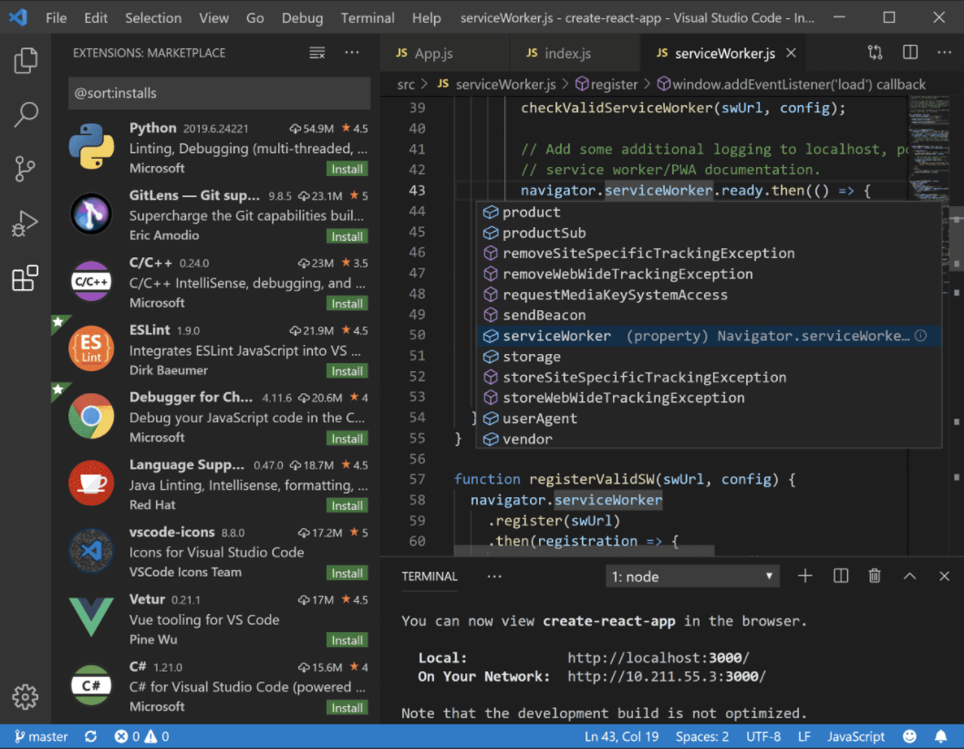 Visual Studio Code 截图 1